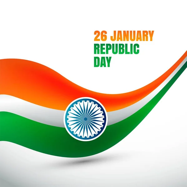 Elegante Ola Bandera India Con Fondo Día República — Archivo Imágenes Vectoriales
