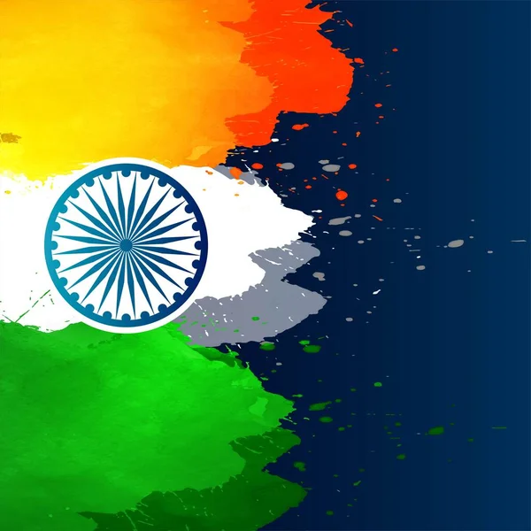 Tema Bandera India Elegante Acuarela Fondo Vector — Vector de stock