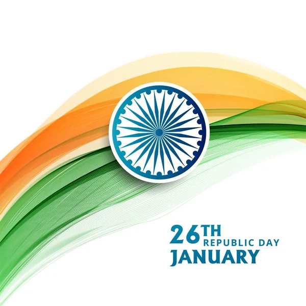 Szczęśliwy Dzień Republiki Indii Festiwal Fali Tła — Wektor stockowy