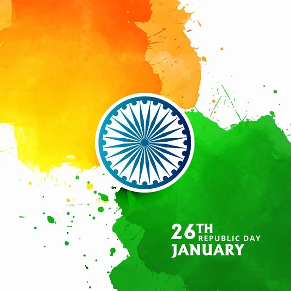 Tema Bandera India Elegante Acuarela Fondo Vector — Archivo Imágenes Vectoriales