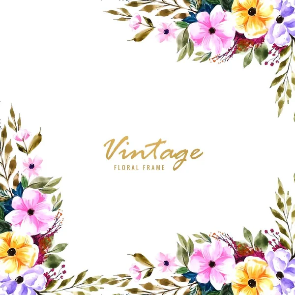 Beautiful Wedding Anniversary Decorative Vintage Floral Frame Background — Stock Vector