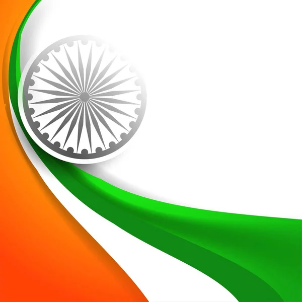 Crative Indian Flag Vector Fondo Onda Elegante — Vector de stock