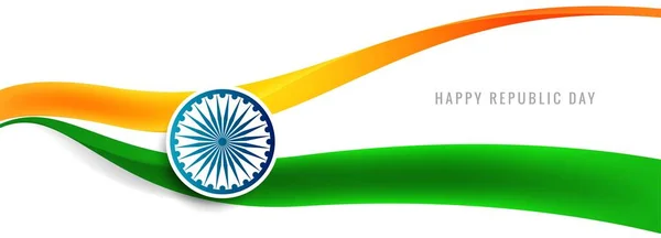 美しいインドの旗の波のバナーデザインベクトル — ストックベクタ