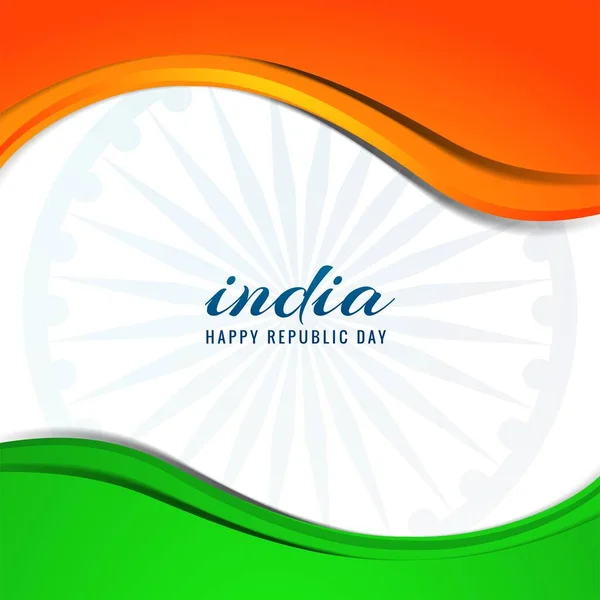 Indiska Republiken Dag Indien Festival Med Elegant Indisk Flagga Tema — Stock vektor