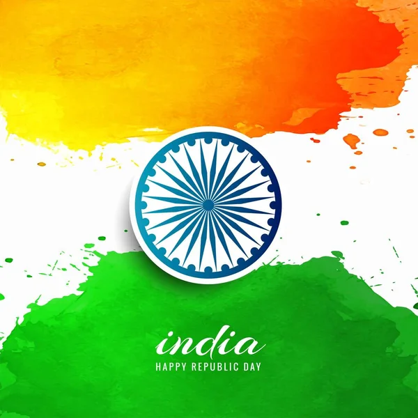 Σημαία Ινδίας Υδατογραφία Λευκό Φόντο — Διανυσματικό Αρχείο