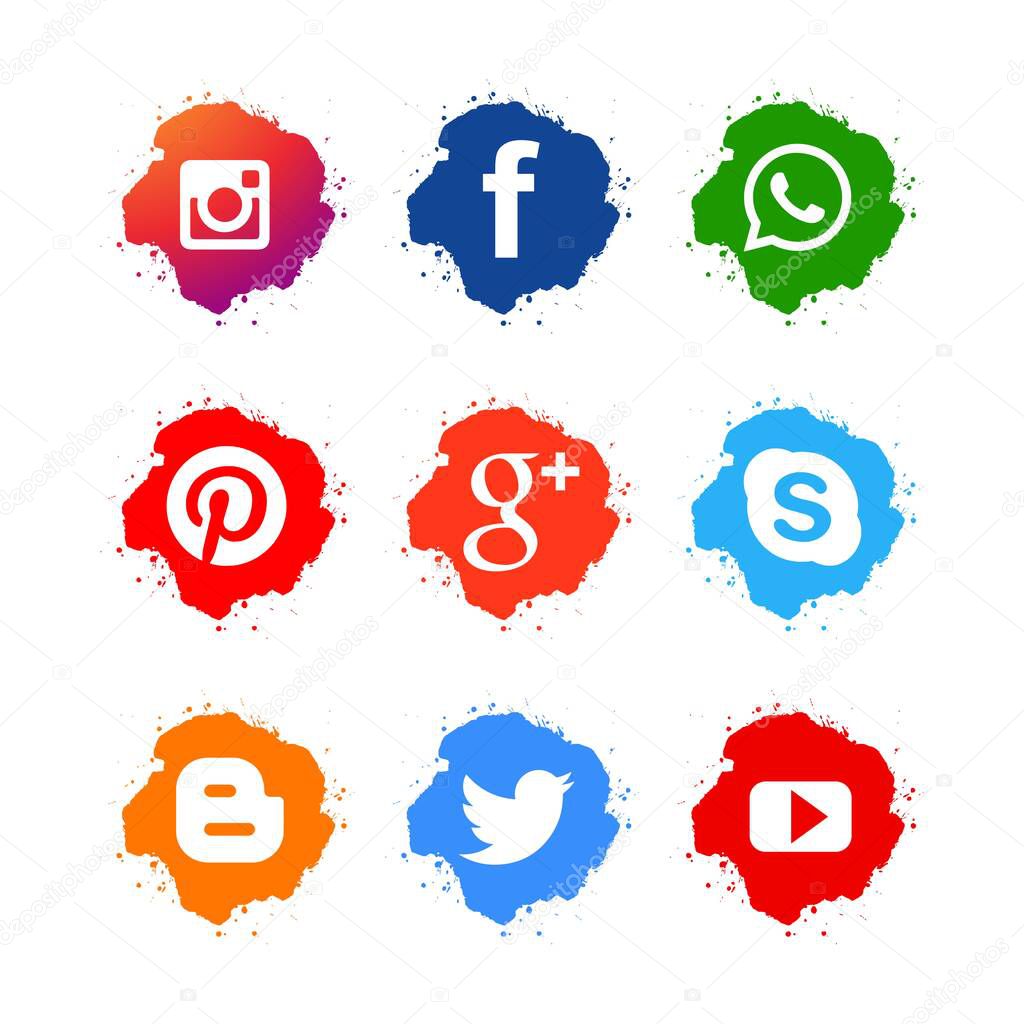 Icons for social networking vector illustration design