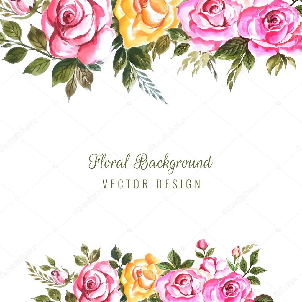 Beautiful wedding anniversary decorative floral frame background