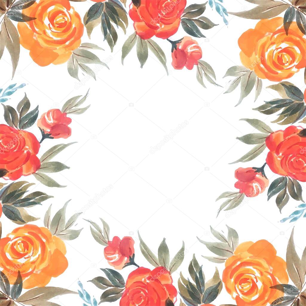 Decorative floral frame hand drawn background