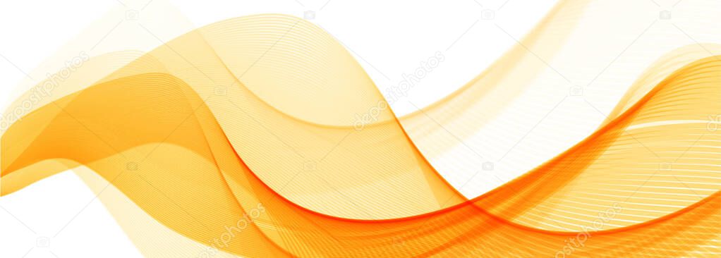Abstract orange stylish wave banner background