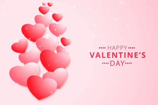 Glücklich Valentinstag Schöne Herzen Kreative Karte Hintergrund Illustration — Stockvektor