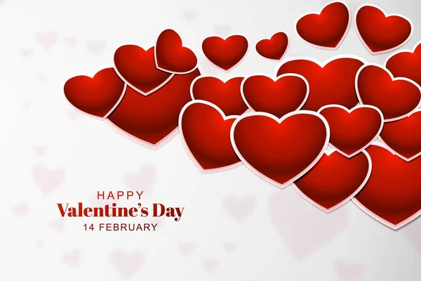 Feliz Día San Valentín Corazones Encantadores Tarjeta Creativa Fondo Ilustración — Vector de stock