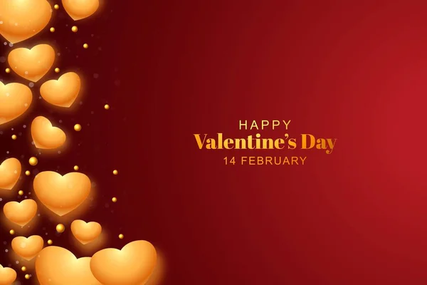Mooie Hart Valentijnsdag Grotkaart Achtergrond — Stockvector