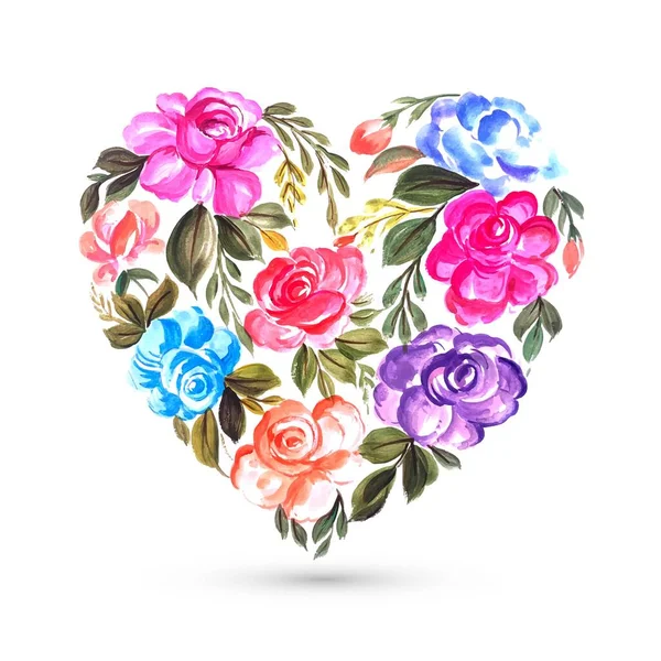 Feliz Dia Dos Namorados Colorido Flor Cartão Saudação Com Design —  Vetores de Stock