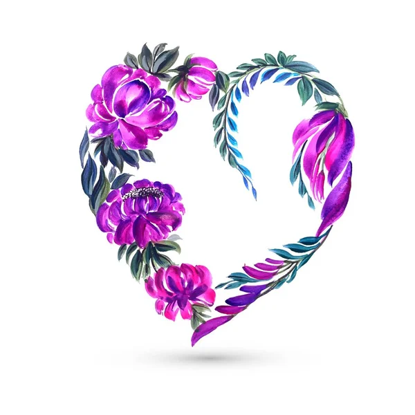 Valentines Cartão Dia Com Fundo Colorido Coração Flor —  Vetores de Stock