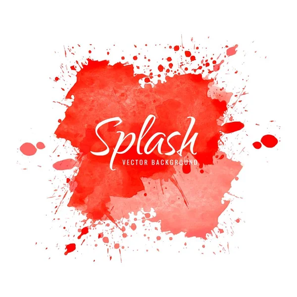 Vermelho Aquarela Fundo Mão Pintura Splash Design — Vetor de Stock