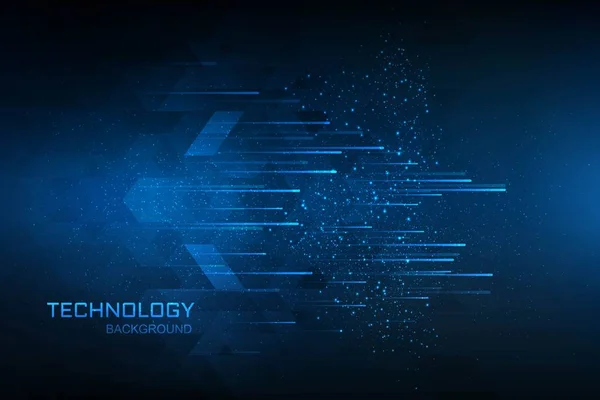 Tecnología Concepto Digital Fondo Azul — Vector de stock