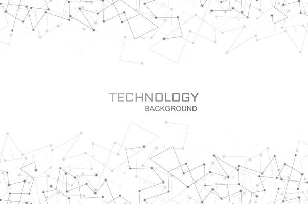 Digital technology polygon connection concept background
