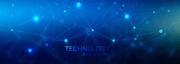 Digitální Připojení Banner Technologie Polygonové Pozadí — Stockový vektor