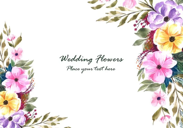 Весільна Декоративна Квіткова Рамка Фоном Запрошення — стоковий вектор