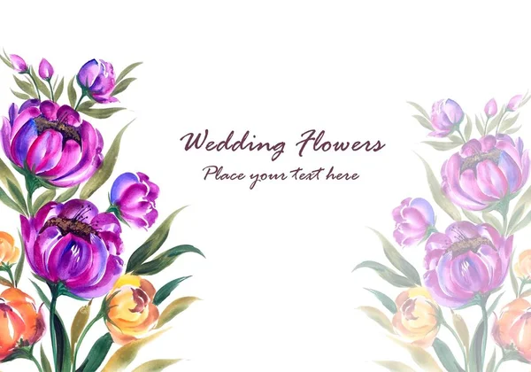 Весільна Ювілейна Декоративна Квіткова Рамка Вітальної Листівки — стоковий вектор