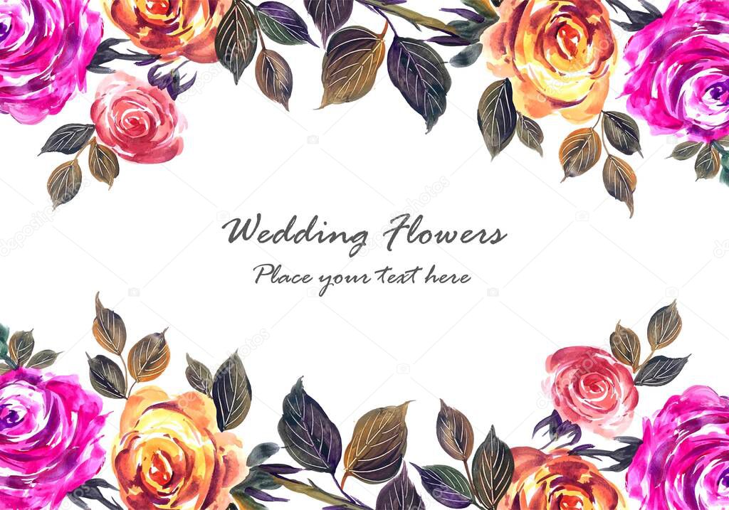 	Romantic wedding beautiful flowers card template