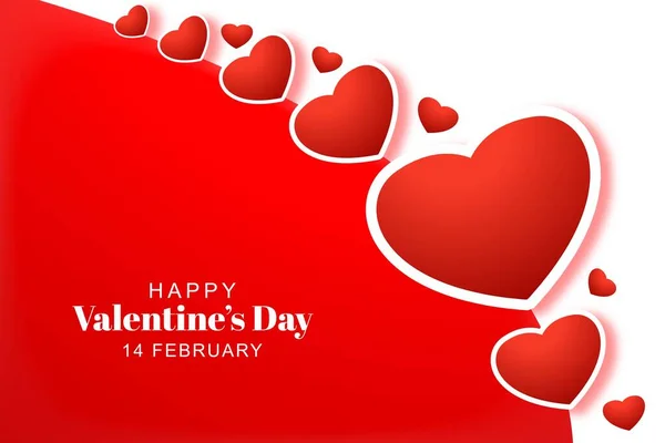 Feliz Día San Valentín Corazones Con Tarjeta Vacaciones — Vector de stock