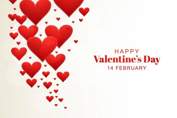 Feliz Día San Valentín Corazones Con Tarjeta Vacaciones — Vector de stock