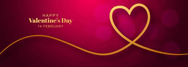 Sevgililer Günü Arka Planında Kalp Pankartı Tasarımı — Stok Vektör