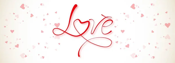 Love Text Heart Banner Design — 图库矢量图片