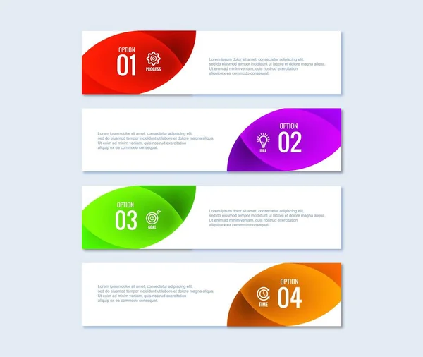 Conjunto Pasos Diseño Infografía Empresarial — Vector de stock