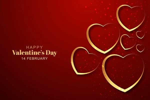 Decorative Valentines Day Hearts Beautiful Card Design — Stock Vector