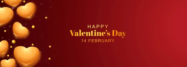 Geweldige Valentijnsdag Harten Met Kaart Banner Ontwerp — Stockvector
