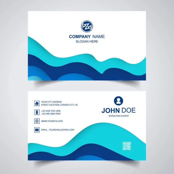 Elegant Creative Business Card Wave Template Design — Stock Vector