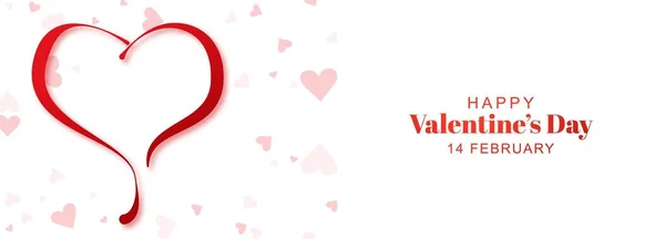 Cartão Dia Dos Namorados Com Design Banner Corações —  Vetores de Stock