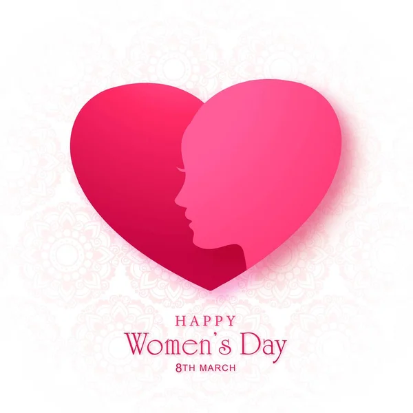 Womens Day Card Mit Herzförmigem Hintergrund — Stockvektor