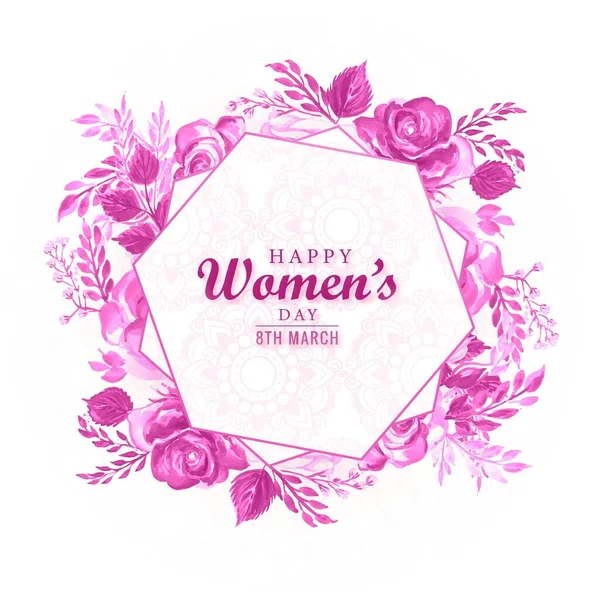 Dekoracyjny Kwiat Ramki Tła Karty Dzień Kobiet — Wektor stockowy