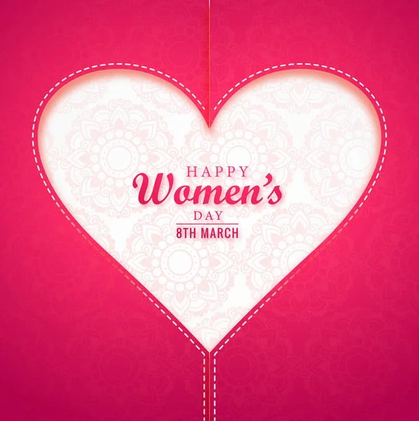 Realistische Grußkarte Zum Frauentag Mit Herz — Stockvektor