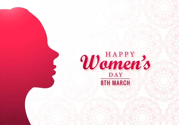 Happy Women Day Celebrazioni Concept Card Design — Vettoriale Stock