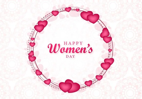 Glücklicher Frauentag Schönes Herz Grußkarte Hintergrund — Stockvektor