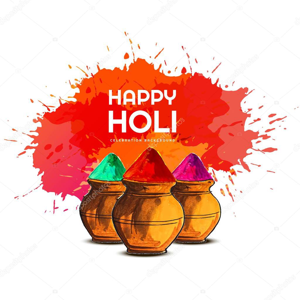 Happy holi colorful festival card background