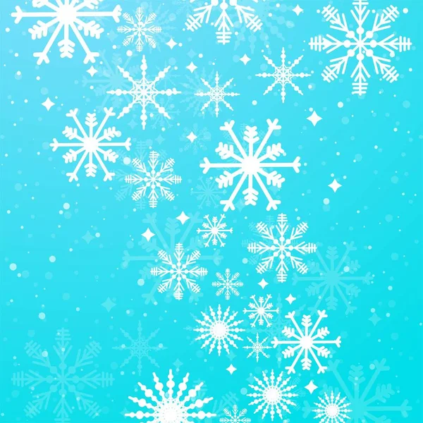 雪の結晶ベクトルと冬の青の背景 — ストックベクタ