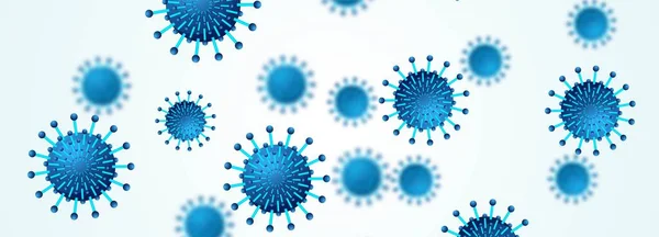 Coronavirus Mikrobenzellen Infiziertem Banner — Stockvektor