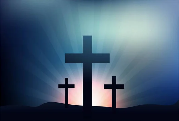 Вітальна Листівка Добра Ятниця Трьома Хрестами Фону — стоковий вектор