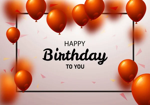 Happy Birthday Balloons Card Background — Stockový vektor