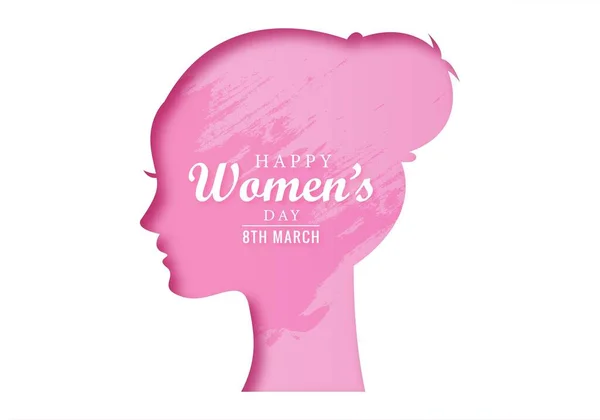Happy Women Day Εορτασμοί Σχεδιασμός Καρτών — Διανυσματικό Αρχείο