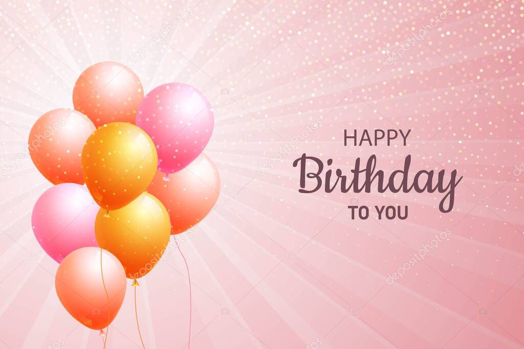 Happy Birthday Balloons Card Background