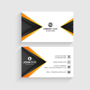 Creative business card wave template design clipart