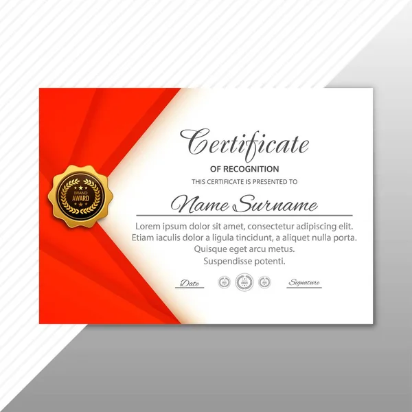 Abstract Creative Certificate Appreciation Award Template — Stock Vector