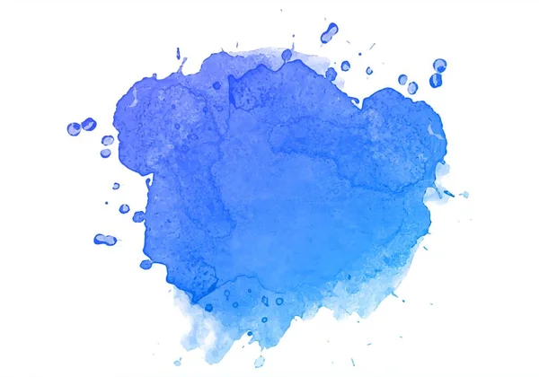 Blue Watercolor Hand Paint Splash Design — Vetor de Stock