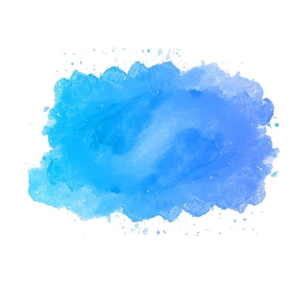 Niebieski Akwarela Ręka Farba Splash Tło — Wektor stockowy